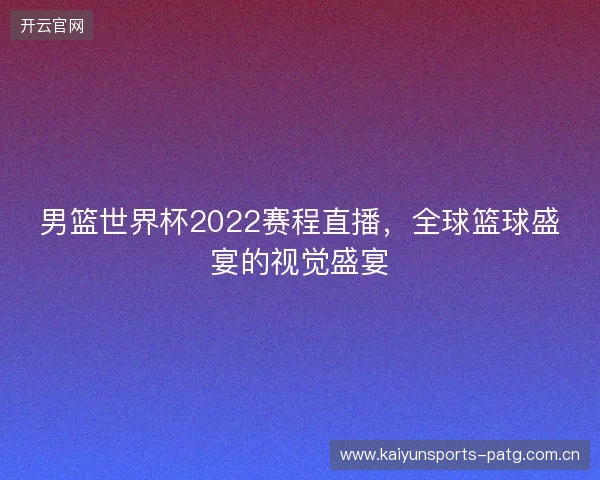 男篮世界杯2022赛程直播，全球篮球盛宴的视觉盛宴